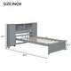 preview thumbnail 4 of 22, Twin Size Platform Bed with Storage Headboard, 3-Shelves, 2-Side Lockers, Solid Pine Wood Frame for Bedroom, Grey