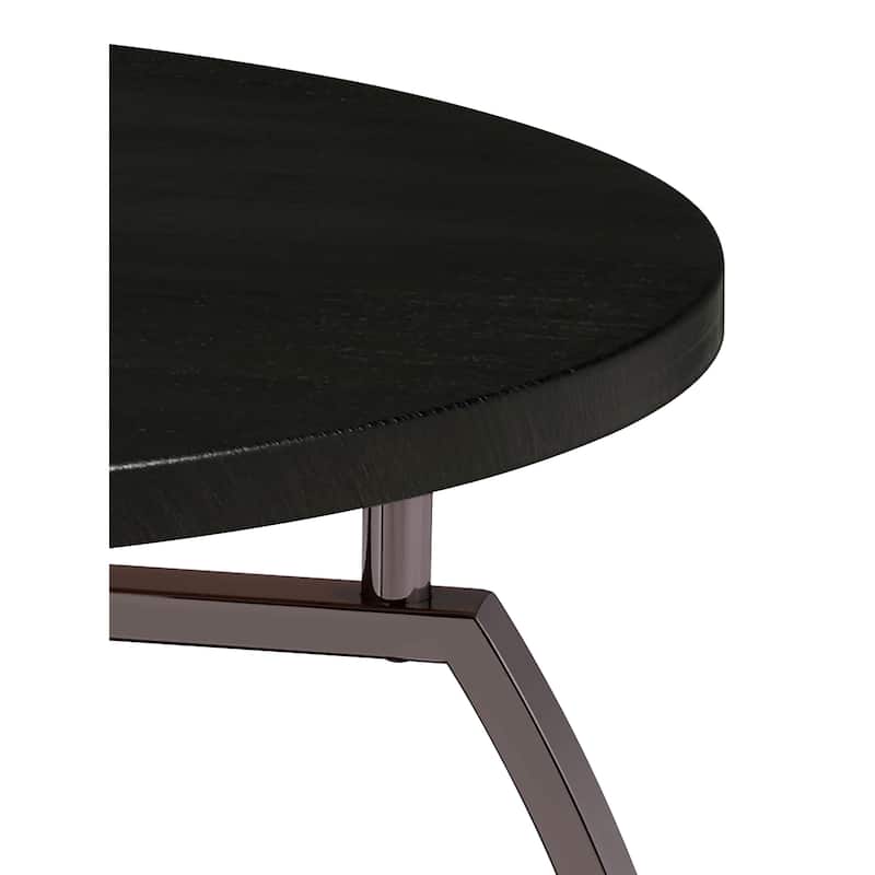 Dacre Round Coffee And End Table Set Dark Charcoal