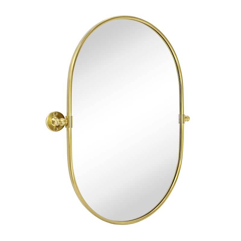 TEHOME Luka Farmhouse Oval Pivot Metal Wall Mirror - 20'' x 30''