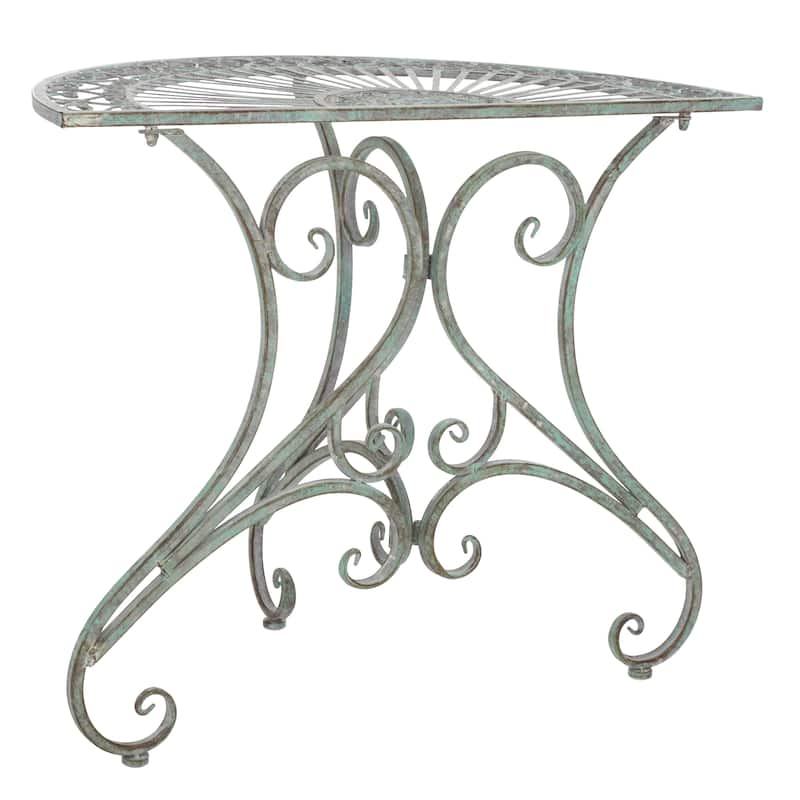 SAFAVIEH Outdoor Tatyanna Annalise Iron Accent Table - 36"W x 19"D x 29"H