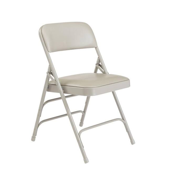 (4 Pack) NPS 1300 Series - Vinyl Upholstered - Premium Folding Chair - Grey