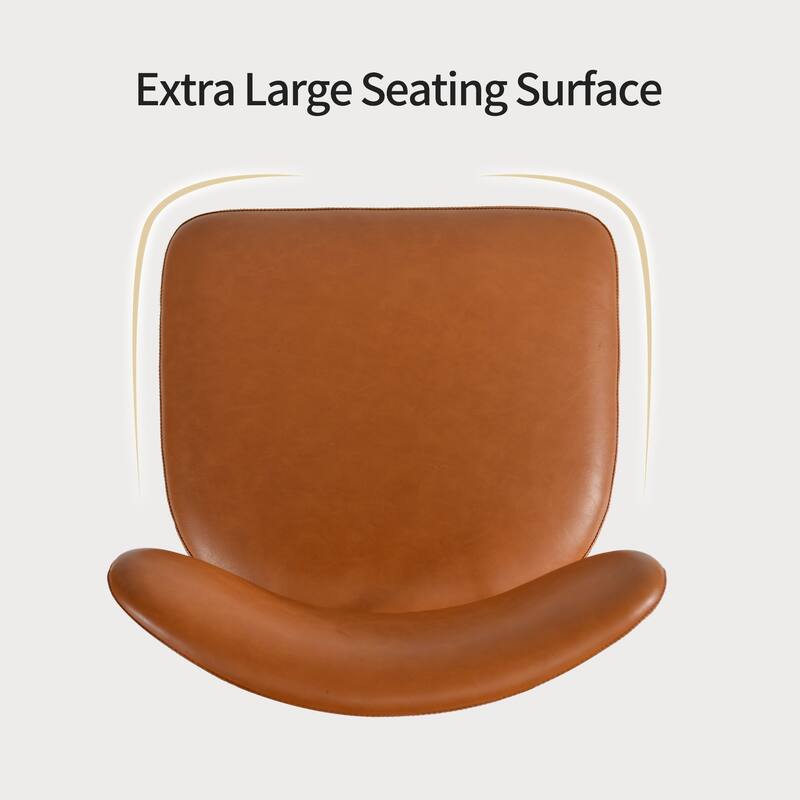 Modern Nearly 26" H Swivel Faux Leather Counter Height Bar Stools