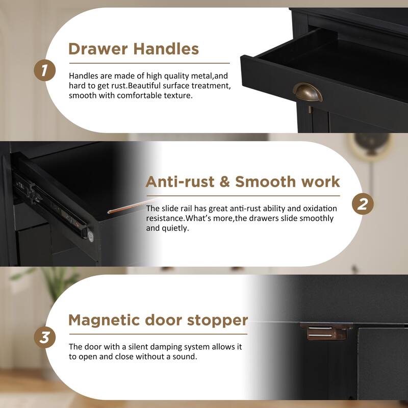 Merax Modern Storage Bookcase with Adjustable Open Shelves, Sliding Cabinet Doors & Anti-Tip Safety