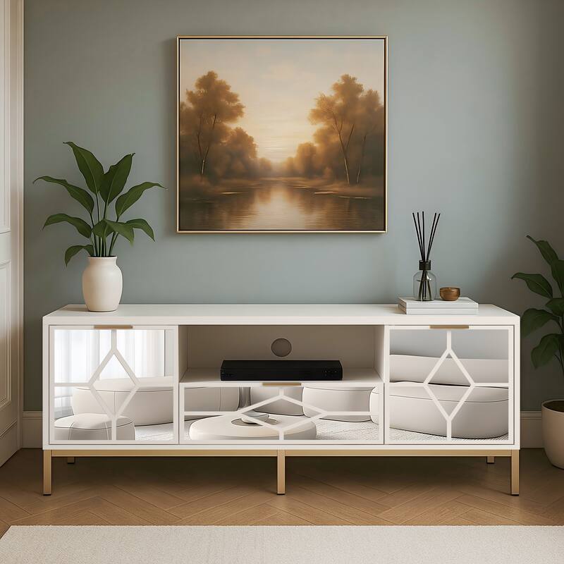 60" Wood Media Console Modern TV Stand