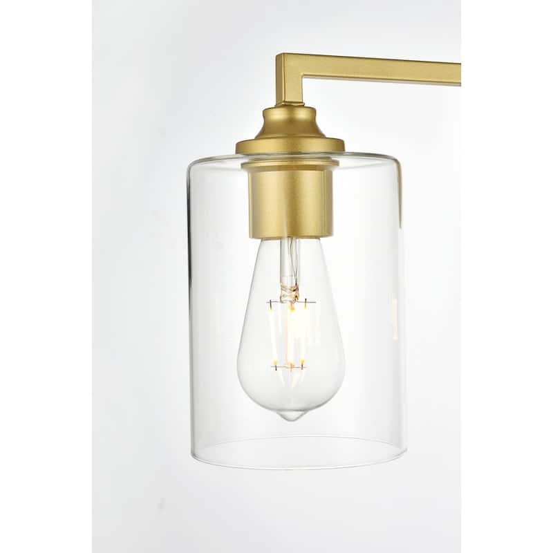 Roman 1 Light Black and Clear Bath Sconce
