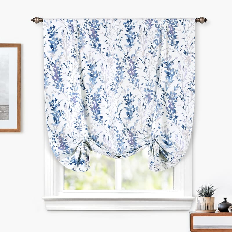 DriftAway Heather Flower Floral Printed Tie Up Curtain