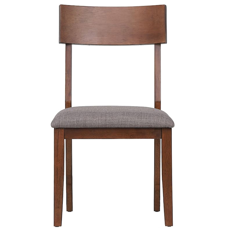 Walnut Finish Upholstered Side Chairs - 34" - Brown - Set of 2