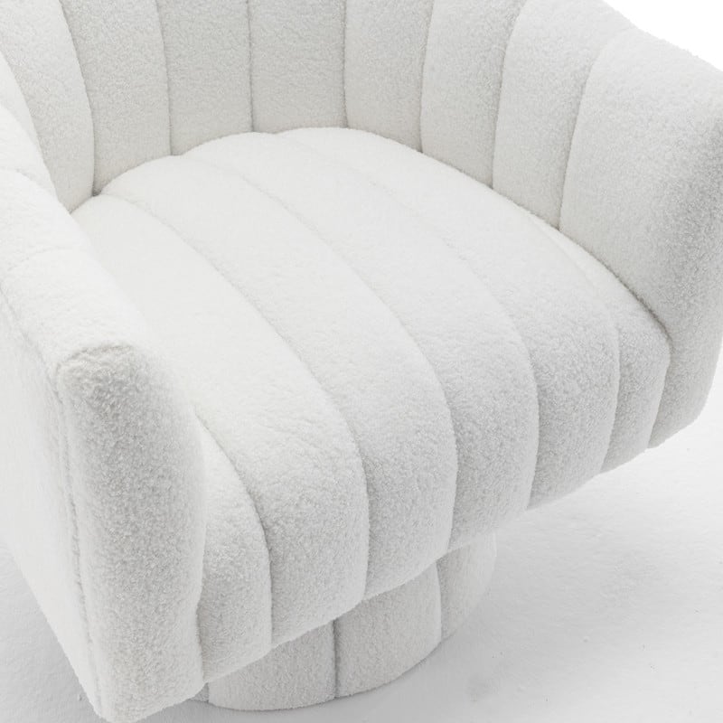 SEYNAR Modern Glam Velvet Upholstered Round Swivel Accent Barrel Chair Set of 2