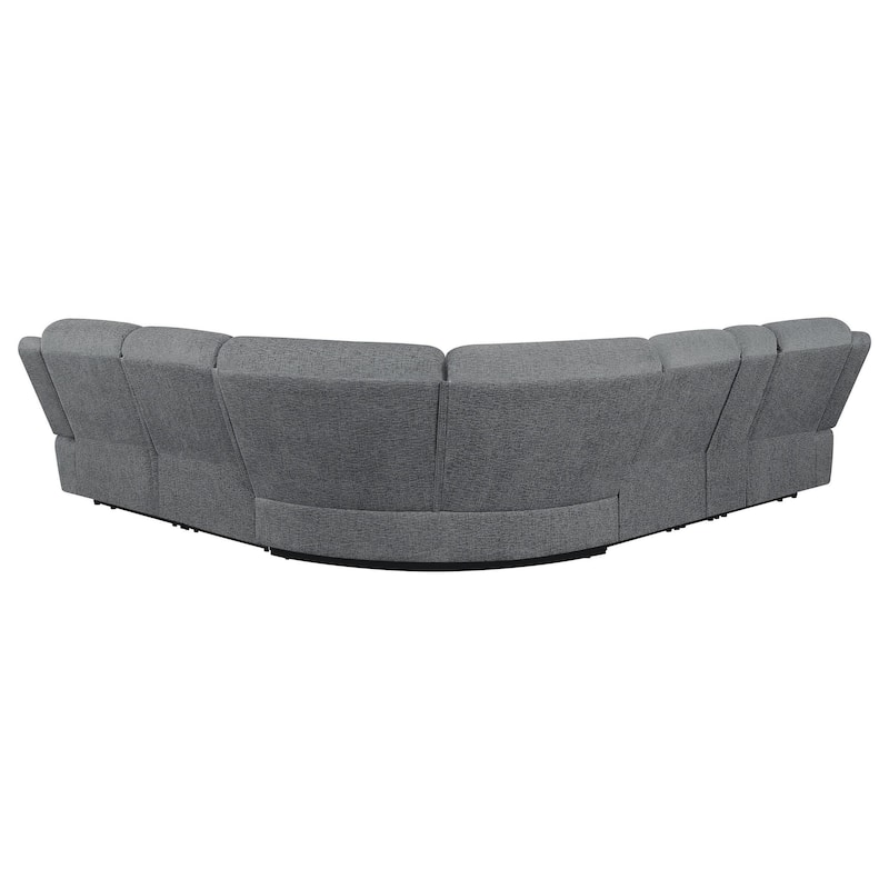 Diko 6pc Modular Sectional Sofa, Dark Gray Chenille, Manual Reclining