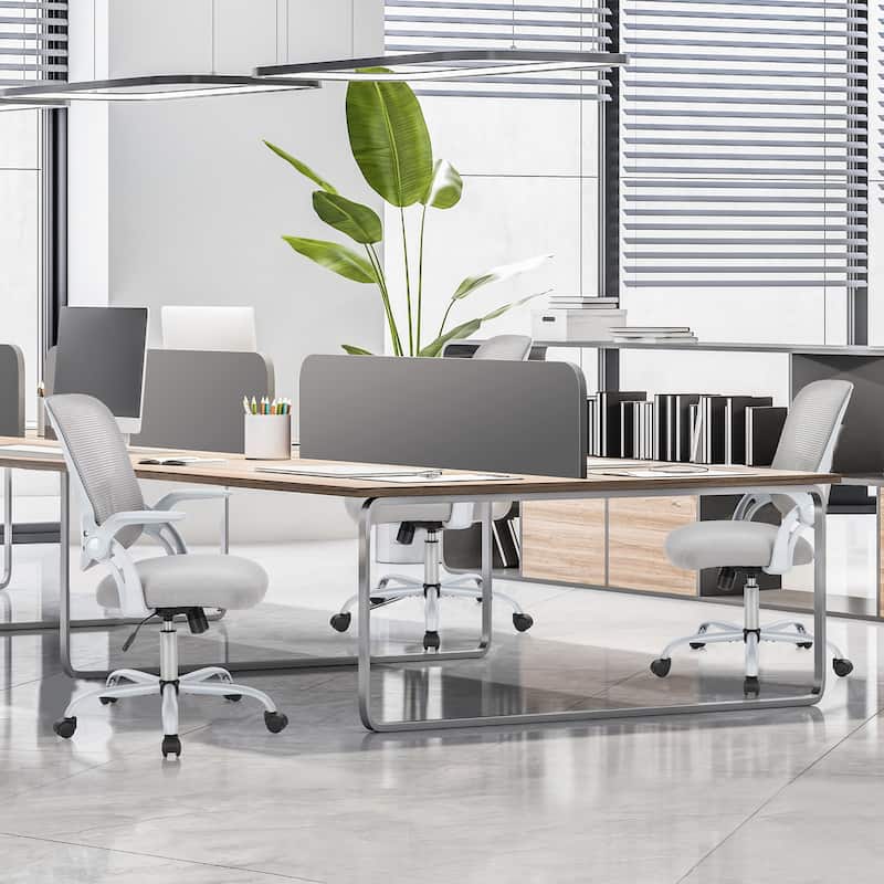Adjustable Mid-Back Task Chair with Lumbar Support, Swivel Wheels