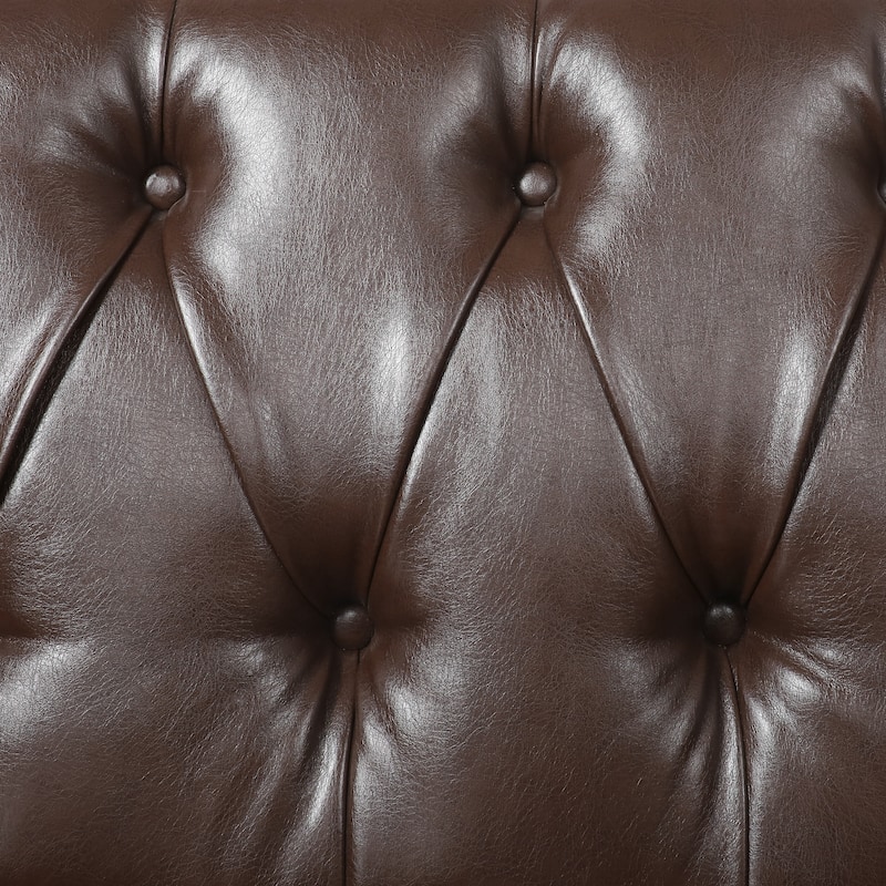 Cantrell Contemporary Faux Leather Tufted Loveseat by Christopher Knight Home