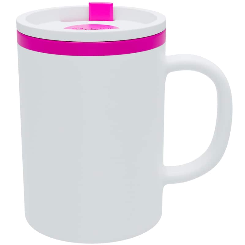 Copco Iconic Plastic Double Wall Insulated Desk Mug with Lid - 16 oz - Pink