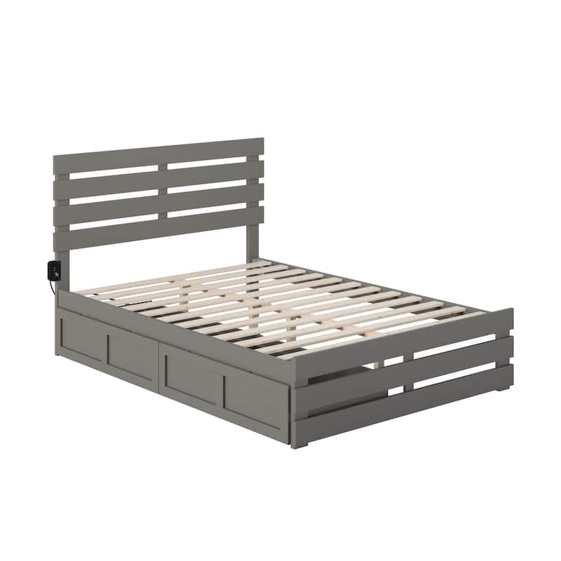 Oxford Bed with Footboard and USB Turbo Charger with 2 Drawers