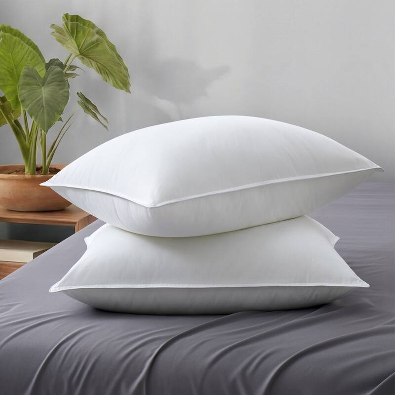 Medium-Firm Soft Premium Feather Bed Pillows Set of 2 - White
