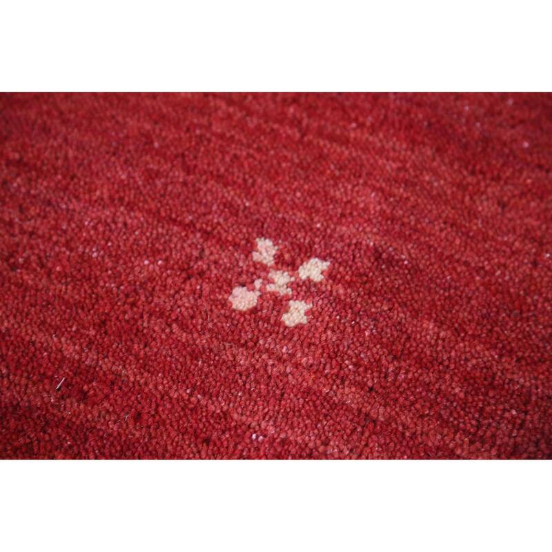 Hand Knotted Oriental 100% Wool Carpet Tribal Tribal Red Gabbeh Area Rug - 9' 9'' X 6' 8''