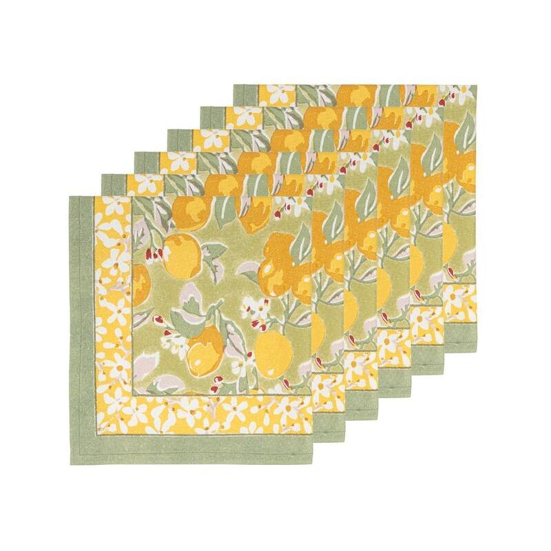 Couleur Nature Citron Napkins - Set of 6 - 19" x 19" - 19 x 19