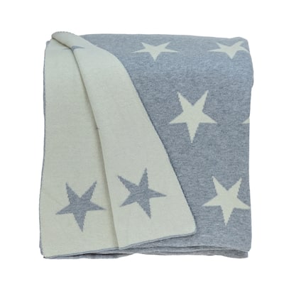 Grey 52" X 70" Knitted Throw Blanket