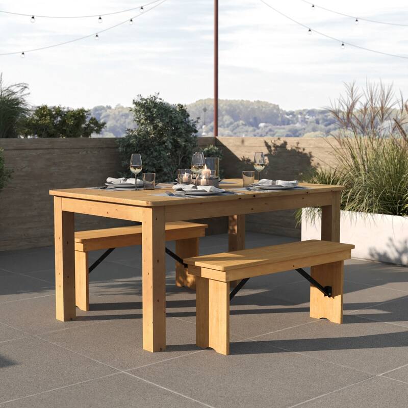 60" x 38" Rectangular Antique Rustic Solid Pine Farm Dining Table