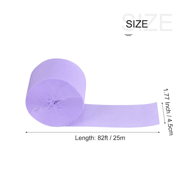 3pcs Crepe Paper Streamer Decoration 82ft Long 1.77 Inch Wide - Light Purple