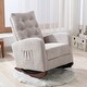 preview thumbnail 27 of 39, Baby Room High Back Rocking Chair Nursery Chair , Comfortable Rocker Fabric Padded Seat ,Modern High Back Armchair