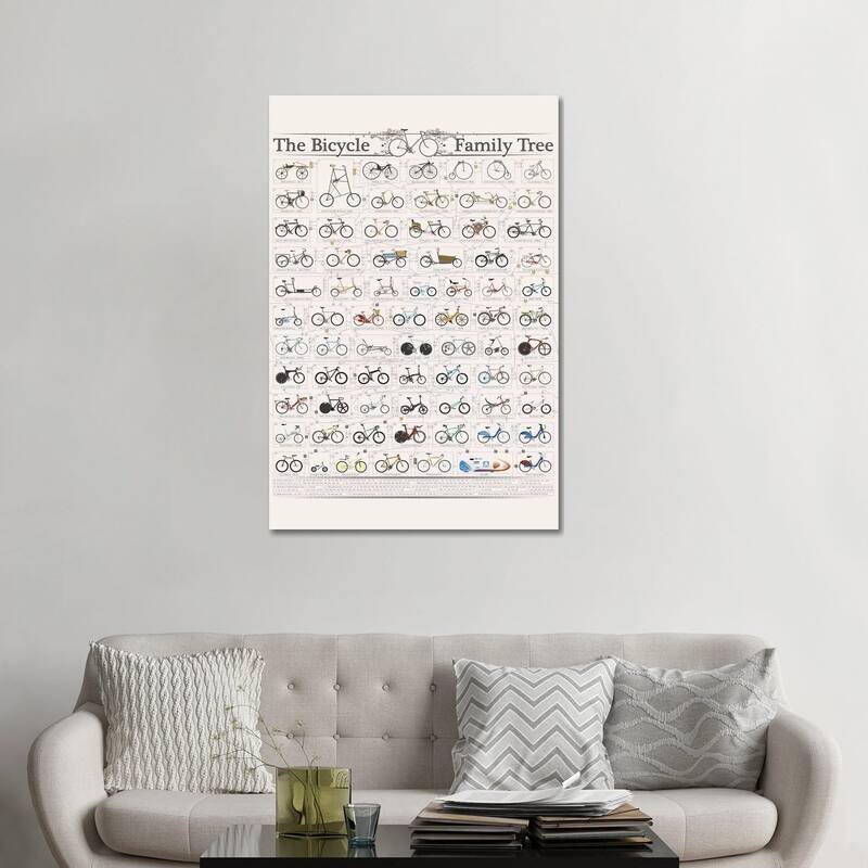 iCanvas "Bicycle Family Tree" by WyattDesign Canvas Print - 48x32x1.5