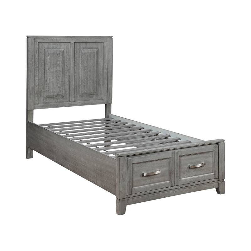 Rustic Gray Bedroom Furniture 3pc Bed Dresser Mirror Set