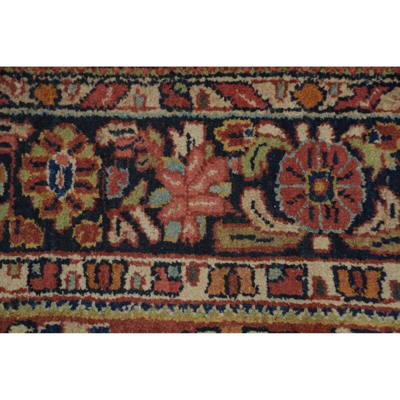 Hand Knotted Oriental 100% Wool Carpet Traditional Floral Oranges & Rust Mahal Area Rug - 10' 2'' X 7' 5''