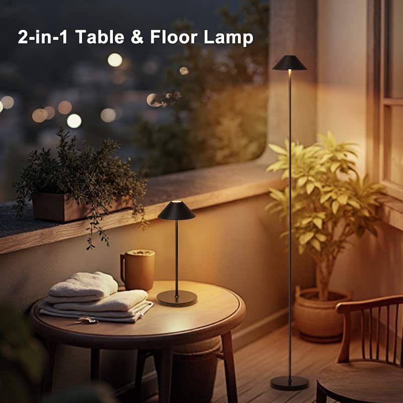 Netin 58 in. Smart RGB Integrated LED Dimmable Waterproof Rechargeable Standard Floor Lamp for Living Room and Outdoor - 58 in