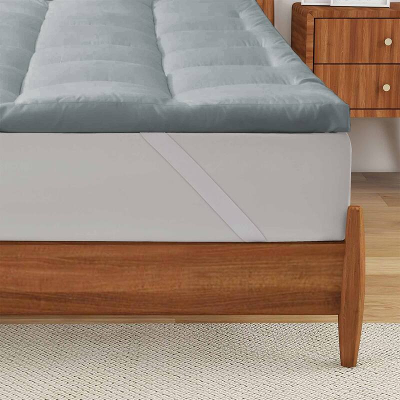 3"& 4" Ultra Thickness Fitted Down Alternative Fiber Mattress Topper with Elastic Deep Strape