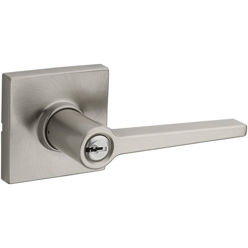Kwikset Safelock Daylon Single Cylinder Keyed Entry Door Lever Set - Satin Nickel