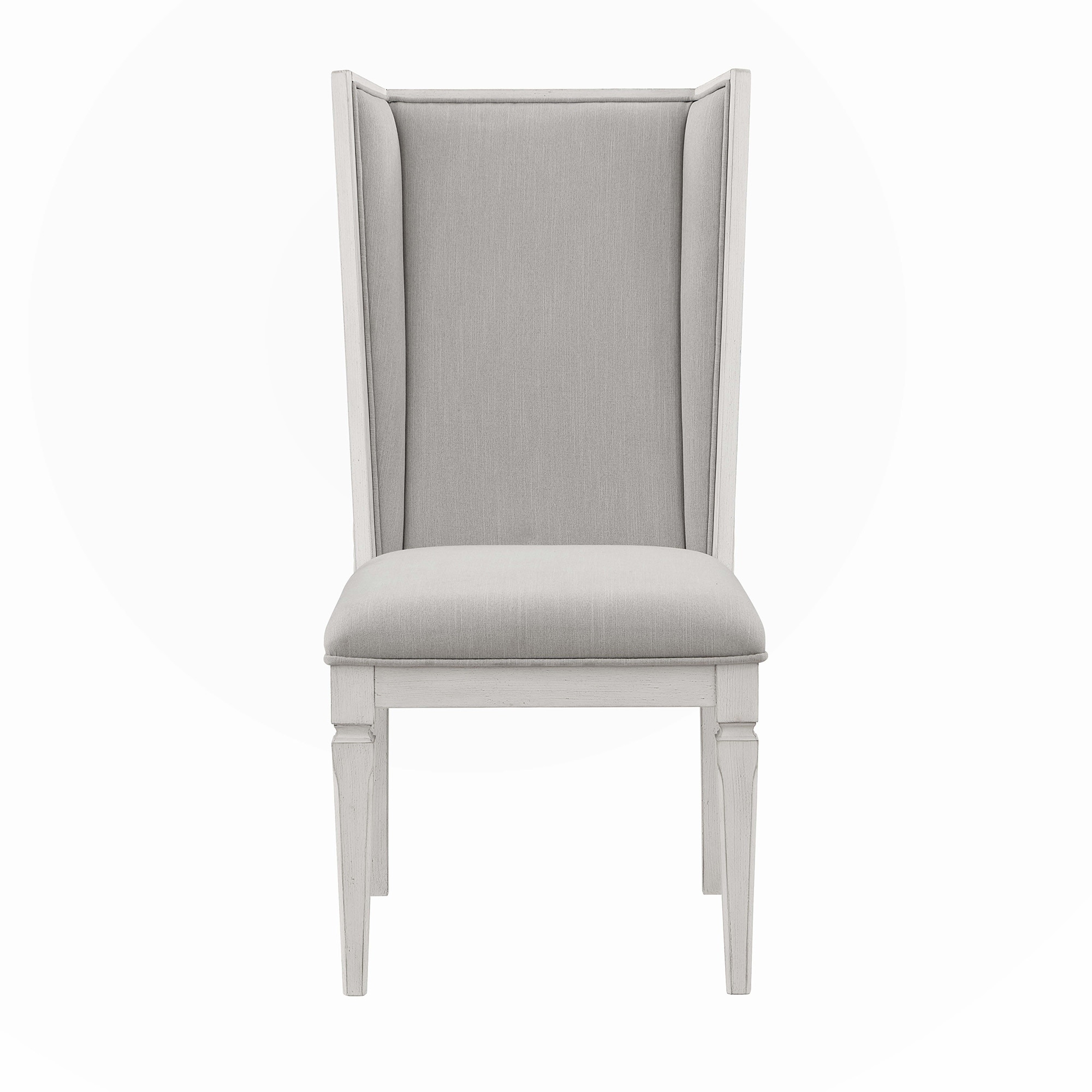 Grey and White Padded Side Chair (Set of 2)