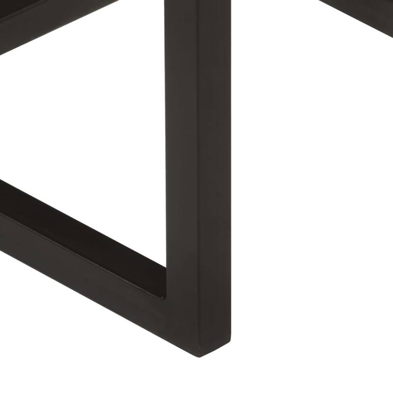 vidaXL Nesting Coffee Table Brown, Black Solid Mango Wood, Iron - 15.7 x 19.7 x 15.7