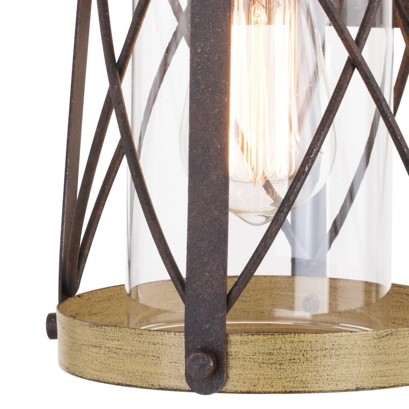 Harwood 1 Light Bronze Dusk to Dawn Farmhouse Outdoor Wall Lantern Clear Glass - 6.5-in W x 12-in H x 8-in D