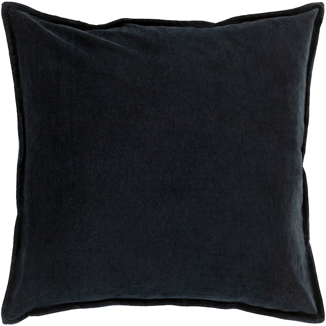 Harrell Solid Velvet 22-inch Throw Pillow - Down - Black