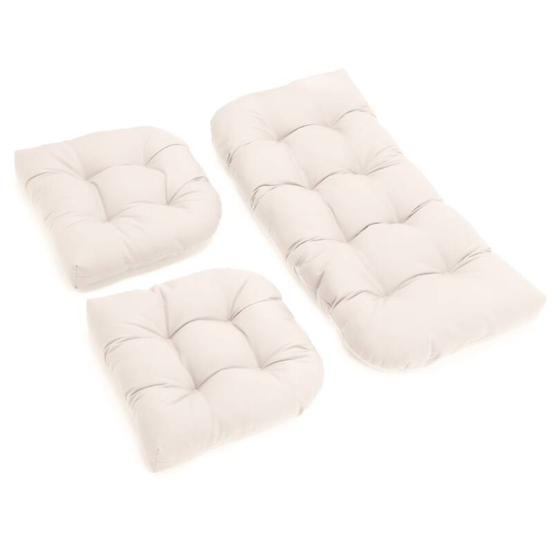 Twill 3-piece Indoor Settee Cushion Set - Natural
