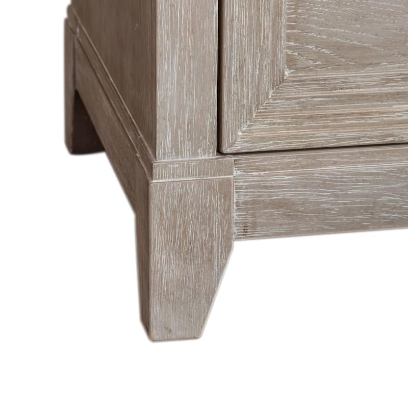 Belmar Washed Taupe & Silver Champagne 5 Drawer Chest