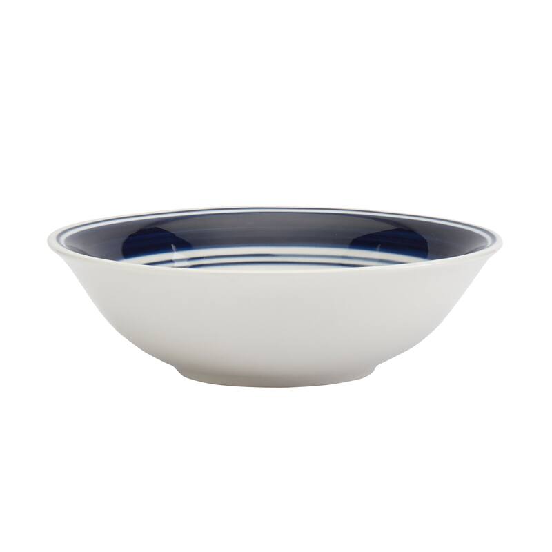Tabletops Gallery Blue Stripe Porcelain 16-piece Dinnerware Set