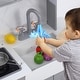 preview thumbnail 10 of 17, Wooden Play Kitchen for Kids with Cookware Playset,Lights & Sounds,20 Accessories and Ice Maker,Microwave,Oven,Range Hood,Sink
