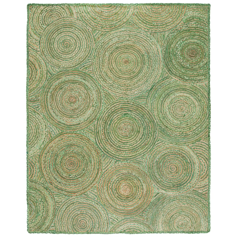 SAFAVIEH Handmade Cape Cod Eulogia Coastal Jute Rug - 9' x 12' - Green/Natural
