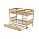 preview thumbnail 14 of 16, Twin Over Twin Rubber Wood Bunk Bed with Trundle, Convertible into 2 Twin Size Beds
