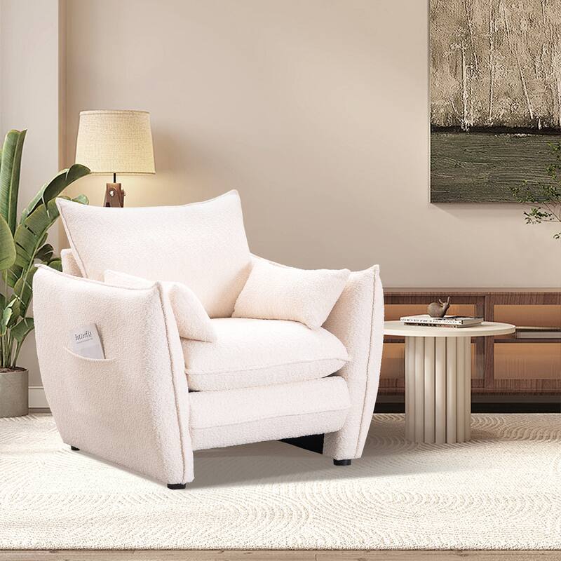 Sharp Angle Armchairs with Pillows, Sleek Accent Chairs Single Sofa for Living Room Corner Chair, Lounge Chairs, Side Chairs