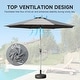 preview thumbnail 1 of 6, 9FT Patio Umbrella, Outdoor Table Umbrella with Push Button Tilt and Crank Gray