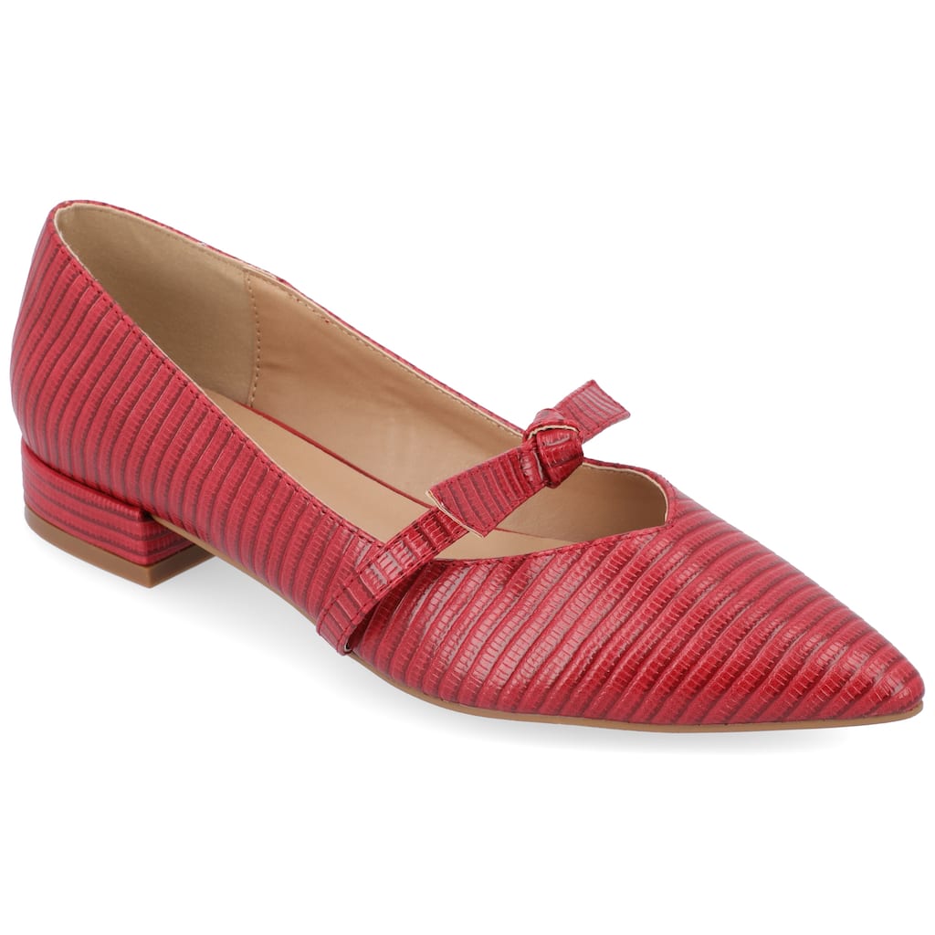 Journee Collection Women's Cait Textured Material Slip On Mary Jane Flats