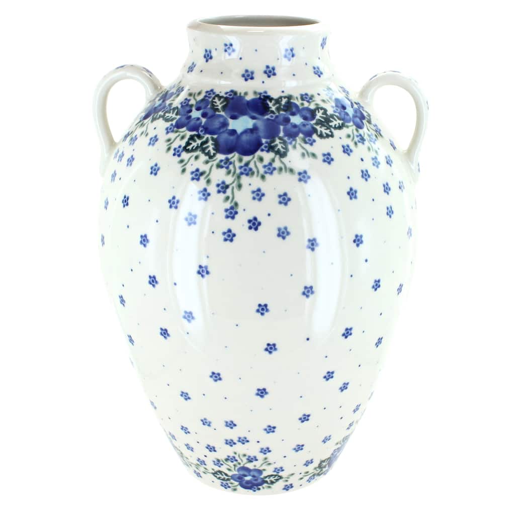 Blue Rose Polish Pottery 361 Vena Large Jug Vase