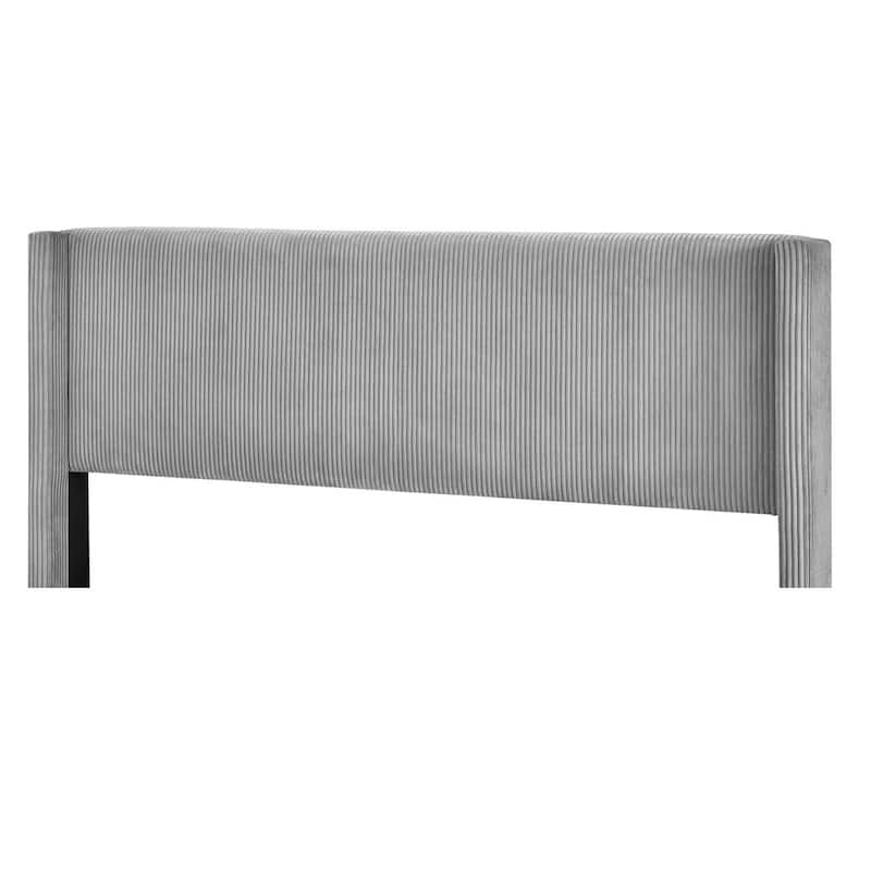 Merax Queen Size Corduroy Platform Bed with Metal Legs