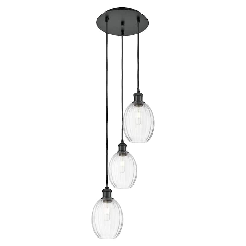 Innovations Lighting Endless Possibilities Ballston - Preston - 3 Light 13" Bulb Shade Cord Hung Multi Pendant - Clear/Matte Black