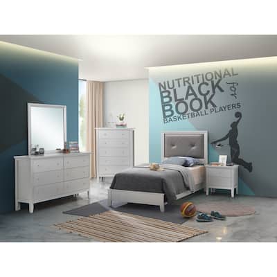 Tufted Faux Leather Upholstered Twin Panel Bed - 80" - Silver