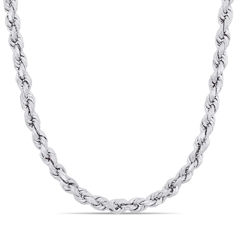 Miadora Sterling Silver Men's Rope Chain Necklace