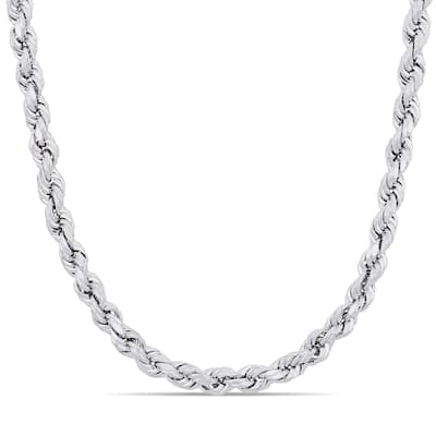 Miadora Sterling Silver Men's Rope Chain Necklace