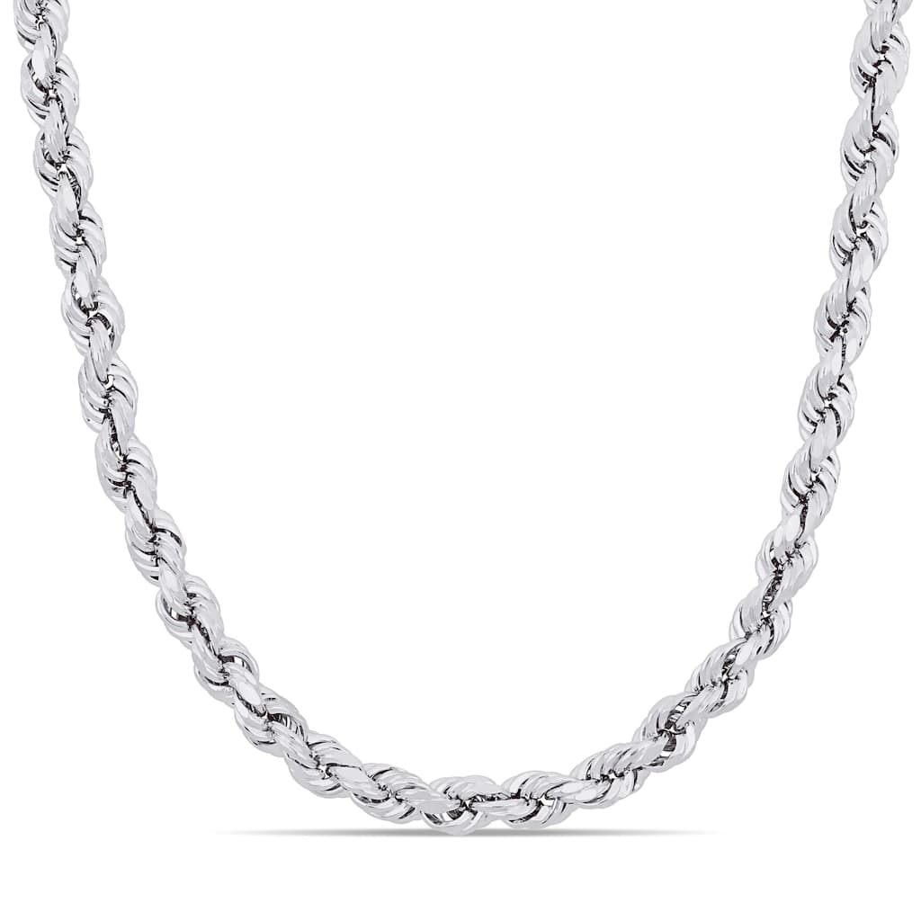 Miadora Sterling Silver Men's Rope Chain Necklace
